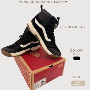 Vans Ultrarange EXO Sneakers Black NWT Mens 8 Womens 9.5